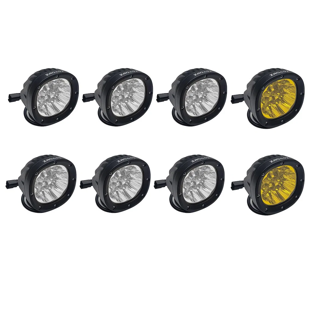 Z3090WRD-KIT6W2A – T-REX Driving/ Fog Light, LED Bulb 9 Osram 5 Watt LED Bulbs 4 Inch Round 45 Watt Each Bulb 3.75 Am...